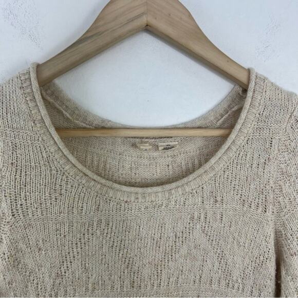 Anthropologie Moth Cotton Knit Fringe Hem Sweater - Picture 3 of 11